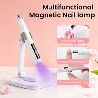 Lampe à ongles LED UV portable BQAN avec support détachable, design œil de chat, stylo de modelage floral, lumière de polymérisation pliable pour bureau