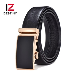 Cinturones de cuero de vaca genuino para hombres Cinturón de trinquete automático formal con aleación automática para suministro de fabricante de hebilla al por mayor - Product Image 2