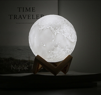 Lampe lunaire 3d pour enfants, veilleuse Led 16 couleurs, batterie Rechargeable avec télécommande & Pat