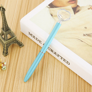 Fashion Heart Big Diamond Head Metal Ballpoint Pen Custom Logo Office Stationery <b>Wedding</b> Party Giveaway - Product Image 5