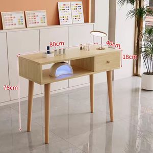 Hot Sale Minimalist Cheap Nail Table <b>Solid</b> <b>Wood</b> Frame Manicure Table <b>Desk</b> Nail Supplies - Product Image 2