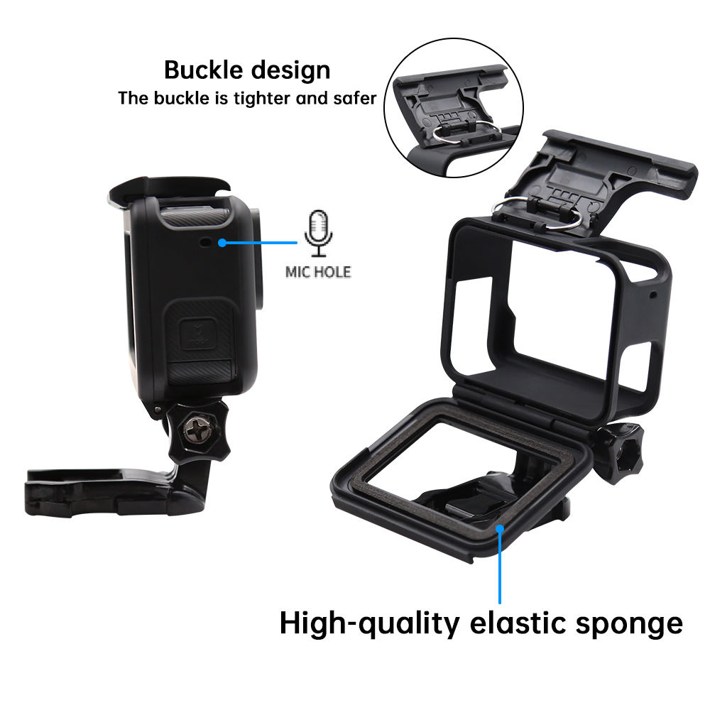 Hongdak Protective Border Frame Camcorder Housing Case for Gopro Hero Go Pro 5 6 7 Black Action Camera Accessories