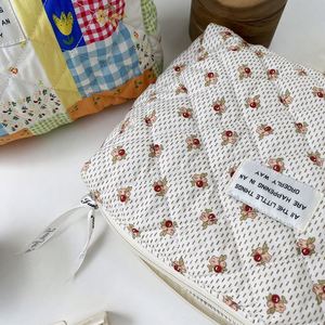 Customized Storage Green Cotton Floral <b>Bag</b> Pretty Print Travel Toiletry Pouch Colorful Eco Cotton Make up Pouch - Product Image 4