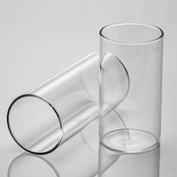 Restaurant-Zylinderförmiges Borosilikatglas Klarer Collins-Glas Kerzenhalter Flacher Boden Stiellose Wein-Collin-Gläser