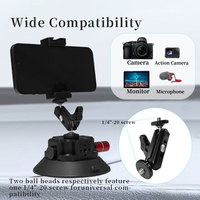 Bras articulé professionnel en métal à double rotule, réglable, rotation à 360 degrés, support de moniteur, UNC 1/4 pouce, pour moto