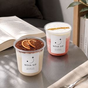 แก้วขนมหวานใสพิมพ์ลายตามสั่ง สำหรับใส่ชานม พุดดิ้ง ครีม เค้ก กาแฟ บรรจุภัณฑ์เครื่องดื่มแบบนำกลับบ้าน ขายส่ง รับผลิตแบบ OEM - Product Image 4