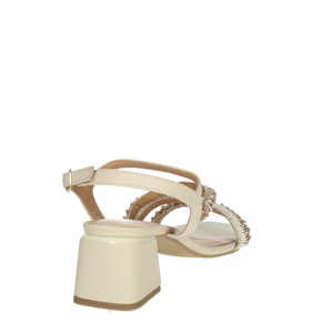 Balao donna sandali alla moda con tacco Beige con zeppa e punta quadrata per matrimoni e feste scarpe da sposa estive - Product Image 3