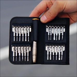 Juego de destornilladores de precisión 25 en 1, kit de herramientas de reparación de teléfonos de acero al cromo vanadio con estuche de cuero para teléfonos móviles - Product Image 1