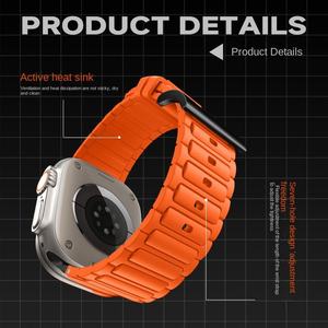สายนาฬิกาซิลิโคนขายส่งสำหรับ Apple Watch Ultra 49 มม. SE 44 มม. Series 10/11 46 มม. หัวเข็มขัดสแตนเลสแบบสปอร์ต - Product Image 4