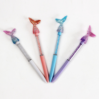 O & Q Bolígrafo de cristal de lujo Logotipo personalizado Bolígrafos para niños Plástico azul de 0,7mm para estudiantes Escuela Oficina Papelería Oficina promocional