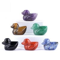 Nouvel Ornement en Pierre Sculptée en Forme de Canard de 25 MM, en Aventurine Verte, Pierre Précieuse de Cristal, Cadeau Idéal pour Fêtes, Vacances, Décoration de Bureau et pour Amis