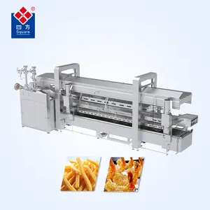 SQUARE banana chips automatic industrial continuous deep fryer for fried chicken