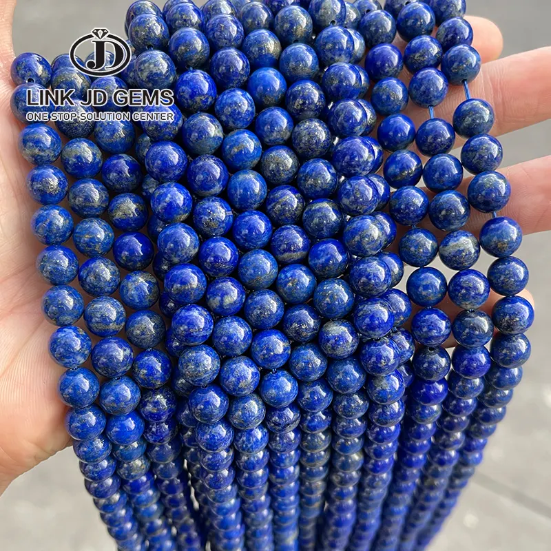 JD Großhandel 4 6 8 10 12 MM Pick Size Runde lose Perlen AAAAA natürliche echte Lapislazuli Stein perlen für die Schmuck herstellung