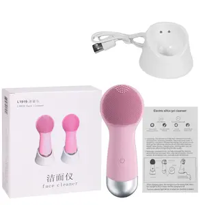 New IPX7 Electric Silicone Facial Cleansing Brush Mini Ultrasonic Cleaner For Face