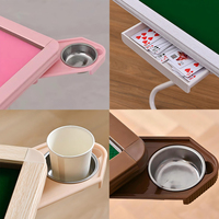 Table de Mahjong en Acier, Design Moderne Minimaliste, Pieds Pliants, Multifonctionnelle, Simple, Légère, Convient aux Jeux d'Échecs et aux Cartes