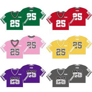 Maillot de football américain court personnalisé pour femme, débardeur court en mesh style streetwear pour filles - Product Image 1