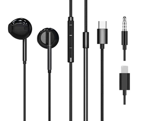 Type-C Earphones Sports Gaming Stereo Wired <strong>Headphone</strong> In-ear Wired Mic <strong>Volume</strong> <strong>Control</strong> Headset for Xiaomi OPPO OnePlus - Product Image 1