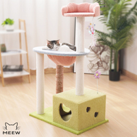 Arbre à chat créatif Tulip, griffoir en sisal avec maisonnette et hamac, tour à chat multi-niveaux et arbre à chat
