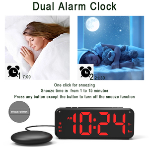 Reloj <span class=keywords><strong>despertador</strong></span> <span class=keywords><strong>para</strong></span> <span class=keywords><strong>sordos</strong></span> con vibración, anillo vibrador, atenuador de rango completo, Extra fuerte, 2023 - Product Image 2
