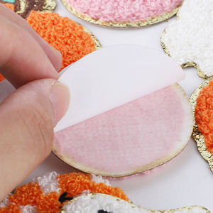 Parche bordado <span class=keywords><strong>de</strong></span> calabaza <span class=keywords><strong>de</strong></span> Halloween, diseño <span class=keywords><strong>de</strong></span> calavera fantasma, borde dorado con purpurina, toalla <span class=keywords><strong>de</strong></span> chenilla, insignias bordadas para planchar - Product Image 4