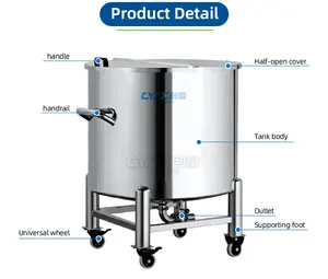 शहद दूध रासायनिक भंडारण पॉट के लिए CYJX कस्टम मेड स्टेनलेस स्टील 100-100000 लीटर जल भंडारण टैंक