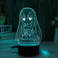 Lampe de nuit 3D LED en acrylique avec figurine de fille anime sexy, 16 couleurs, télécommande, intensité réglable, alimentation USB/piles AA, chambre moderne