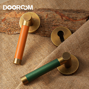 Dooroom Brass khó<span class=keywords><strong>a</strong></span> cử<span class=keywords><strong>a</strong></span> thiết lập hiện đại da thay thế nội thất phòng ngủ phòng tắm đôi gỗ cử<span class=keywords><strong>a</strong></span> LEVER Set Dummy xử lý <span class=keywords><strong>Knob</strong></span> - Product Image 3