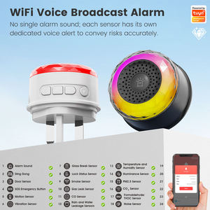 Sonnette sans fil Tuya Wifi avec détecteur de son et de lumière, alarme, CO, VOC, PIR, lumière nocturne pour bureau et maison - Product Image 4