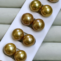 Perles d'eau douce naturelles Edison Gold de 9-16 mm, très brillantes, presque parfaites, rondes, avec légèrement de légères imperfections, vente en gros