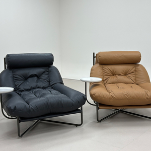 Роскошное современное кресло-шезлонг на одно место с комфортным наполнителем из губки, регулируемой высотой и экологичной кожей для использования в отелях - Product Image 6