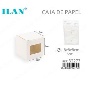 Scatola di Carta Ilan 8x8x8 Cm con Finestra per Regali - Product Image 3