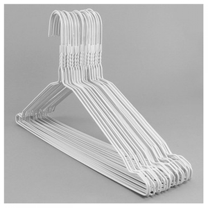 Pulver beschichteter 16 Zoll 14,5 Gauge Weiß Günstiger Draht gekerbter Kleiderbügel Für Wäsche kleidung - Product Image 1