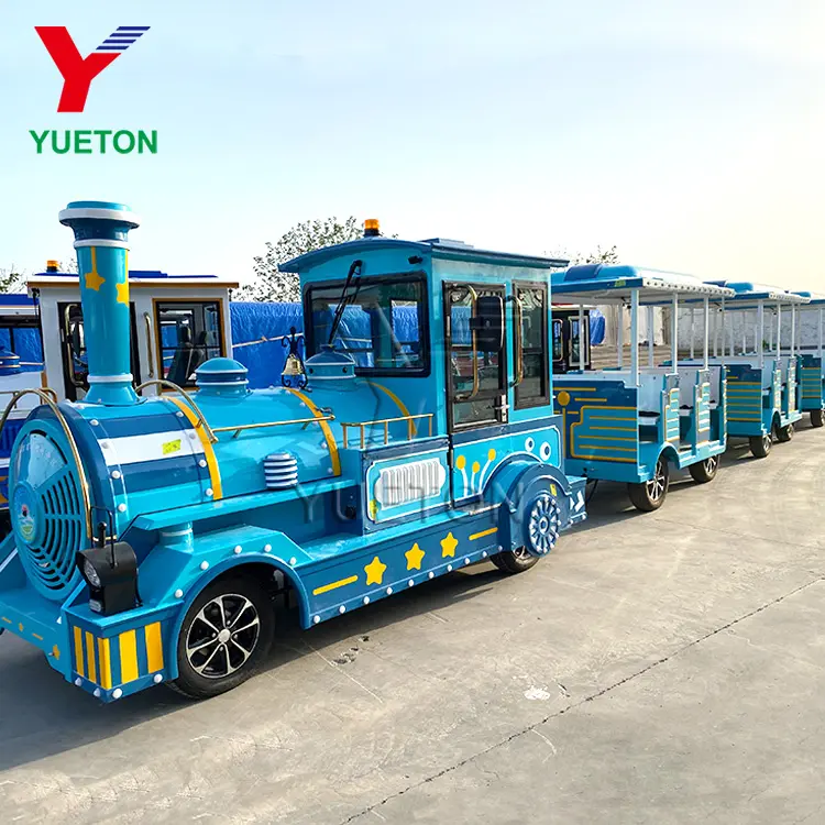 Cheap Price Funfair Attraction Outdoor Amusement Park Kids Adult Electric Diesel Road Sightseeing Tourist Trackless Train Rides