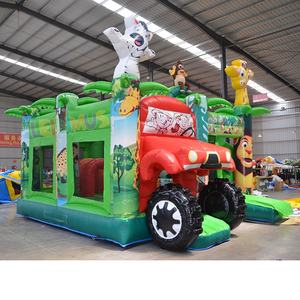 <span class=keywords><strong>Zoo</strong></span> bosque animal Estilo Casa de rebote Safari <span class=keywords><strong>coche</strong></span> de carreras castillo hinchable con tobogán selva aventura Castillo de salto - Product Image 4