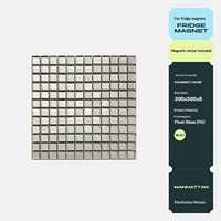 Mosaïque de carreaux de verre BJD style européen Manhattan Light Tea Pearl 300x300mm, design de surface mixte, pour mur de fond d'espace commercial