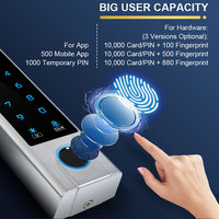 Clavier de contrôle d'accès HFD3-WIFI WiFi Tuya OLED avec lecteur d'empreintes digitales, carte EM/MF, code PIN et déverrouillage à distance par téléphone pour système d'entrée extérieur