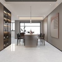 Azulejos de Porcelana Brillante Resistentes al Desgaste, Estilo Mármol Pulido Gris 750x1500, para Baños de Villas, Gran Venta