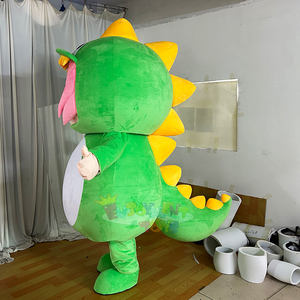 Ejoyment MOQ ชุดมาสคอตไดโนเสาร์สีเขียวสำหรับเด็กผู้หญิงชุดคอสเพลย์ผ้ากำมะหยี่สำหรับงานวันเกิดและงานอีเว้นท์1ชิ้น - Product Image 3