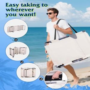 Moderne 5-positie Draagbare Strandstoel Comfortabele Oxford Opvouwbare Buitenmeubels Gezicht Gat Voor Patio Zwembad Strandcamping - Product Image 3