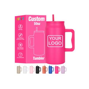 1500ml Custom Bottle Rose Red 50oz <strong>Tumblers</strong> with Lid and Straw Stainless Steel Portable Vacuum Flasks Logo Custom Printed Cups - Product Image 1