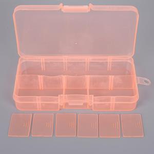 Boîte de rangement en plastique transparente réglable à 10 compartiments colorés pour petits composants, boîte à outils de couture, boîte à perles, organisateur de boutons - Product Image 4