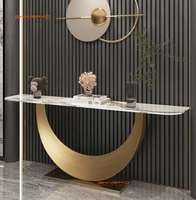 Table console de luxe pour salon, table d'entrée dorée, table d'angle pour couloir, meubles décoratifs
