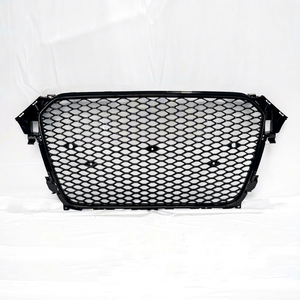 PNB RS4 Style <b>Grille</b> Audi A4L/S4 B8.5 13-16 | ABS Material | Honeycomb <b>Mesh</b> Glossy Black | High Quality | Includes Mounting - Product Image 1