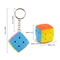 Mini porte-clés cube puzzle couleur unie, jouet rotatif, pendentif porte-clés, jouet éducatif anti-stress pour enfants, décoration de sac