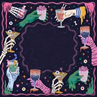 Tapis de jeu de Mahjong imprimé squelette effrayant pour Halloween, motif toile d'araignée et crâne, dessous de table