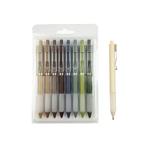 Plastik-Schreibkugelstift pastellfarben glatter weicher Gummi beschichtet klicken drücken einziehbarer Gel-Tinte-Stift