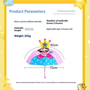 Parapluie à double usage de Cartoon Kidsren en vinyle de protection solaire 8K pour les jours de pluie ensoleillés Logo imprimé personnalisé enfants de maternelle mignons - Product Image 2