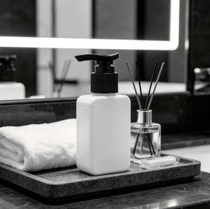 Bomba dosificadora de plástico para loción 28/410, salida de 4 ml, color negro, para dispensar champú, gel de ducha, jabón líquido en botella. - Product Image 1