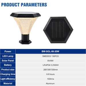 <span class=keywords><strong>BEWAY</strong></span> Fabricante Chino de Lámparas de Jardín Solares de 30W, Lámpara de Poste para Puerta, Resistente al Agua IP65 - Product Image 3