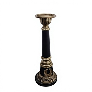 Candelabro de un solo poste de aluminio y piedra, con recubrimiento de polvo negro - Product Image 4